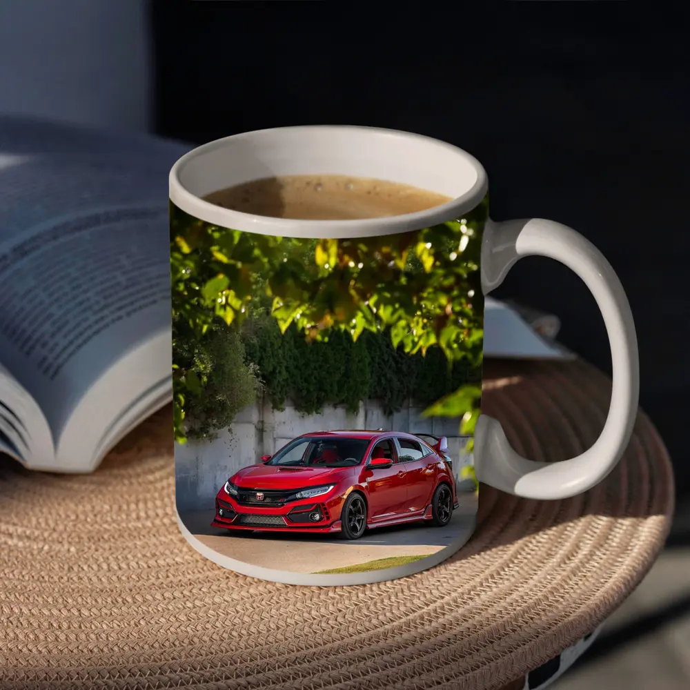 Honda Civic Type R Red Among Green Trees – Mugs