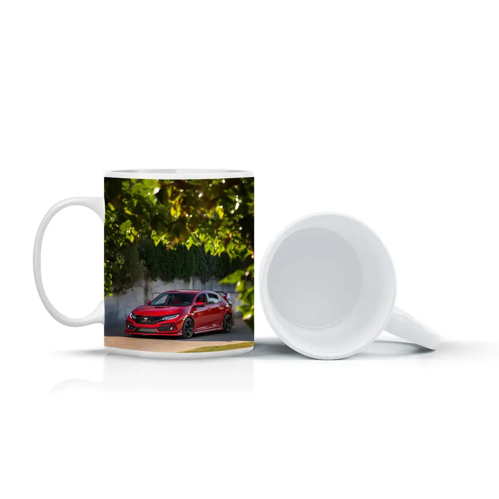 Honda Civic Type R Red Among Green Trees – Mugs