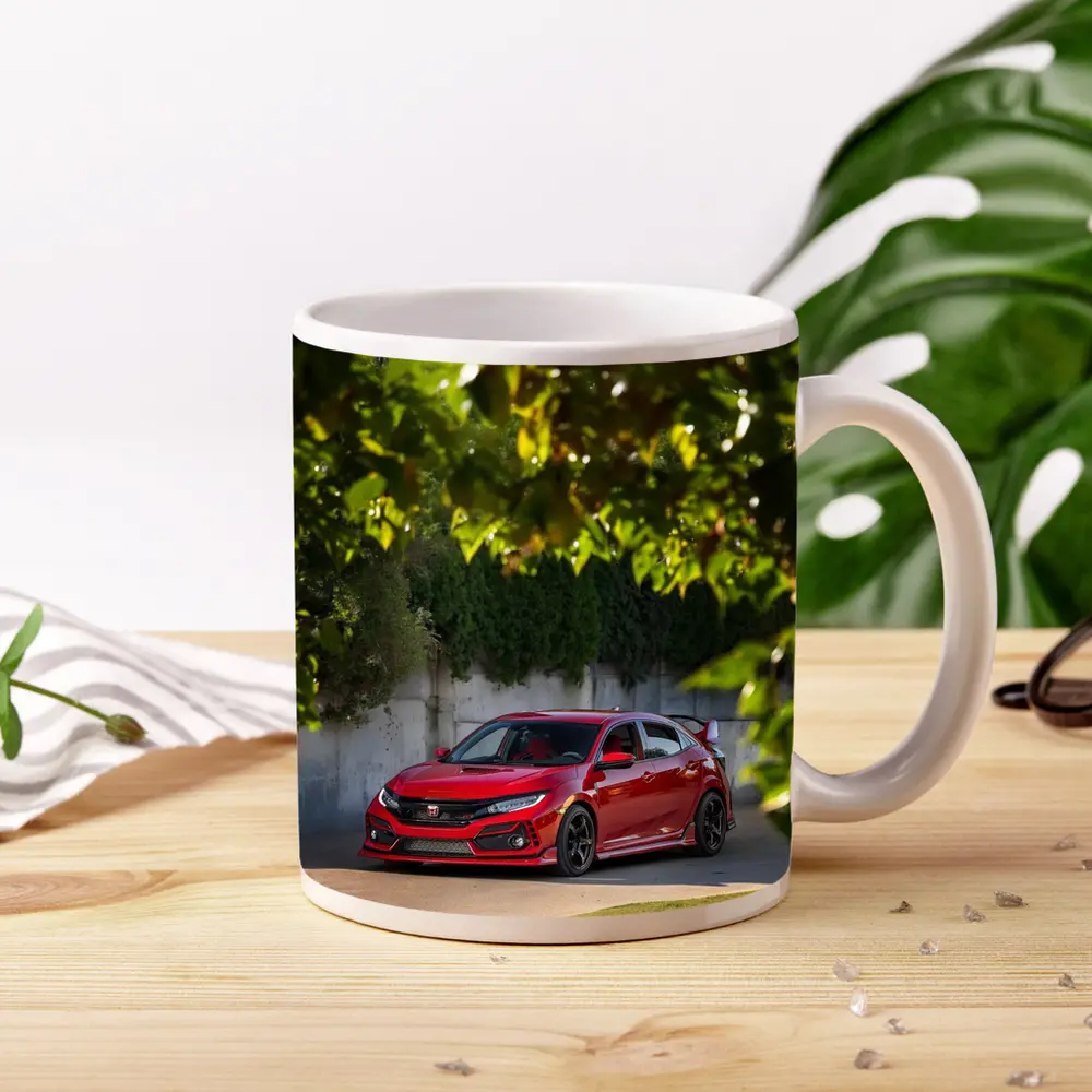 Honda Civic Type R Red Among Green Trees – Mugs