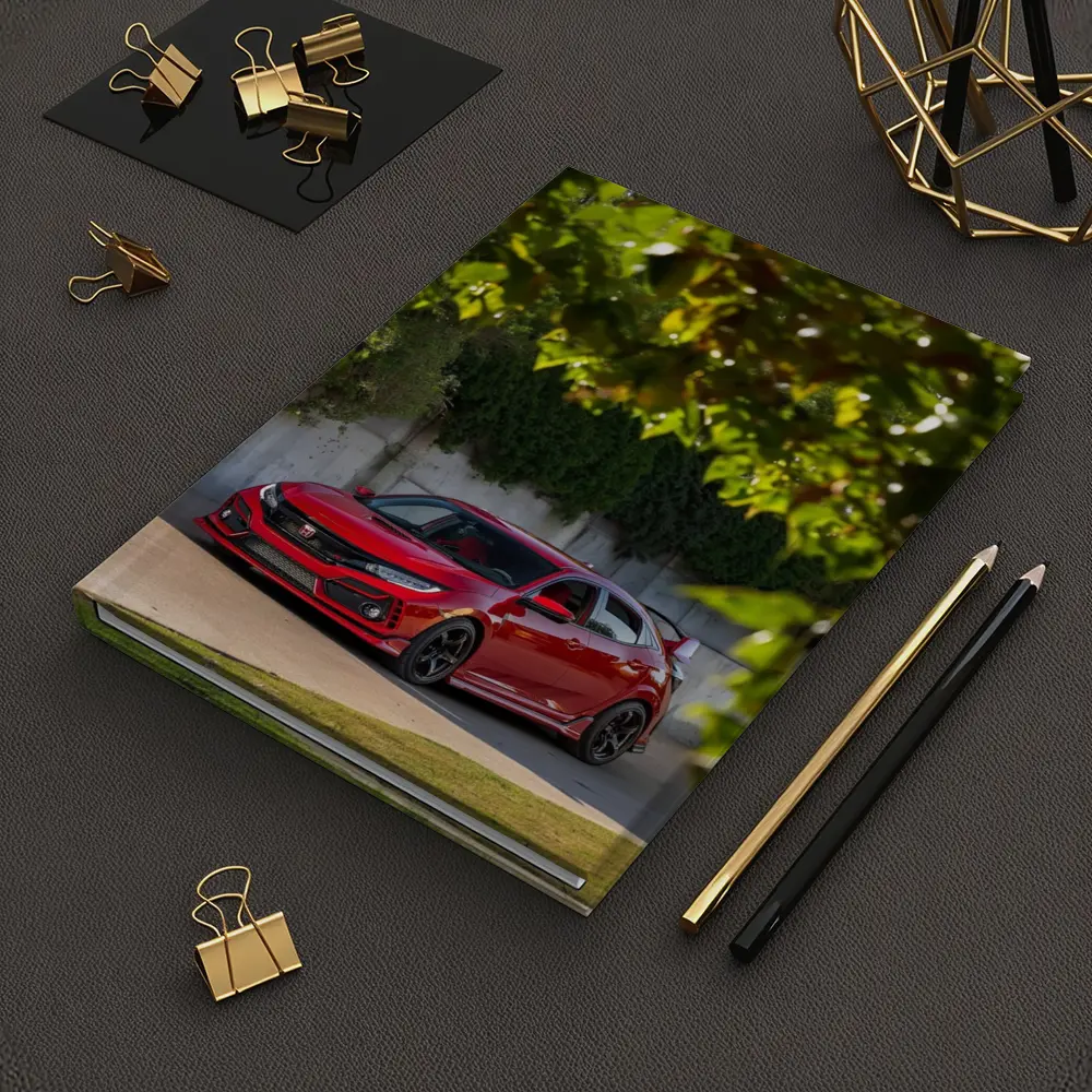 Honda Civic Type R Red Among Green Trees – Notebooks
