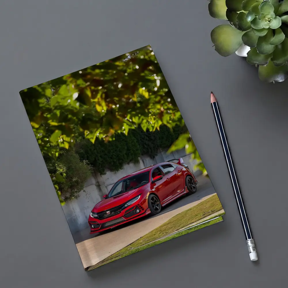 Honda Civic Type R Red Among Green Trees – Notebooks