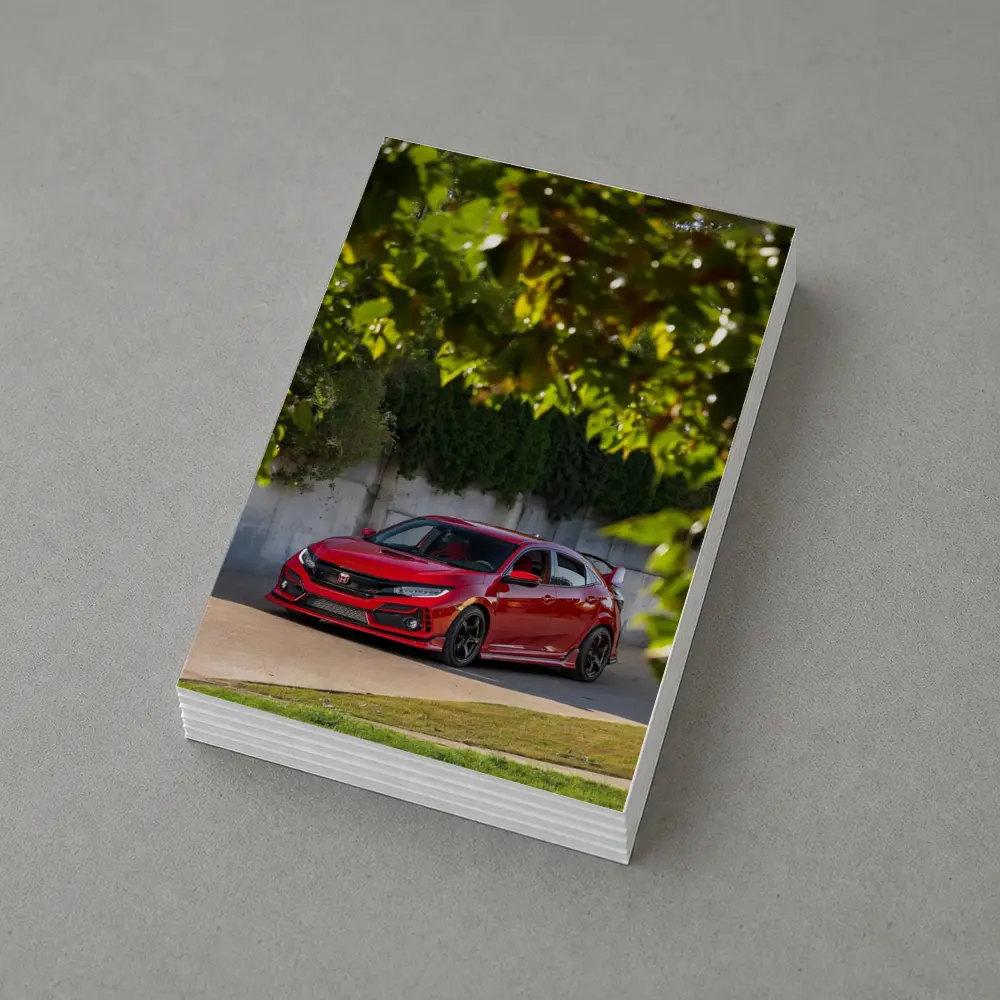 Honda Civic Type R Red Among Green Trees – Postcards