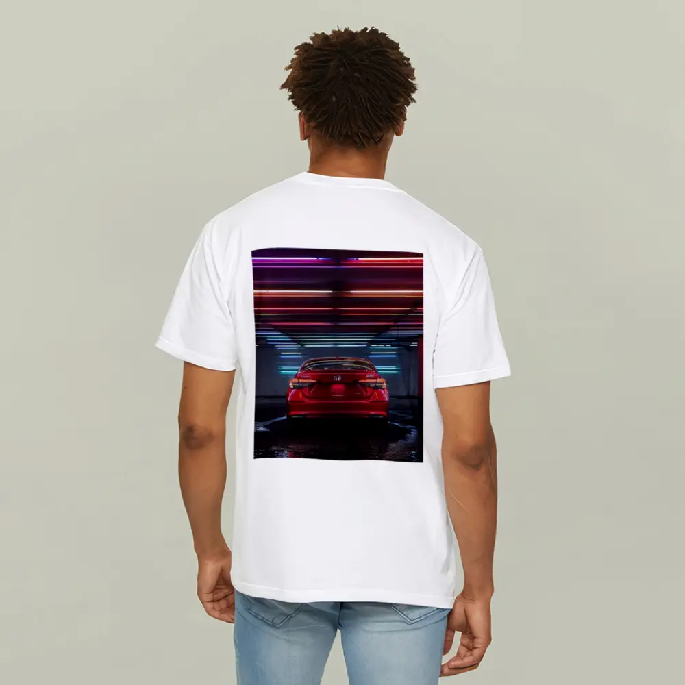 Honda Civic Red Rear Neon Parking Garage – T-Shirts