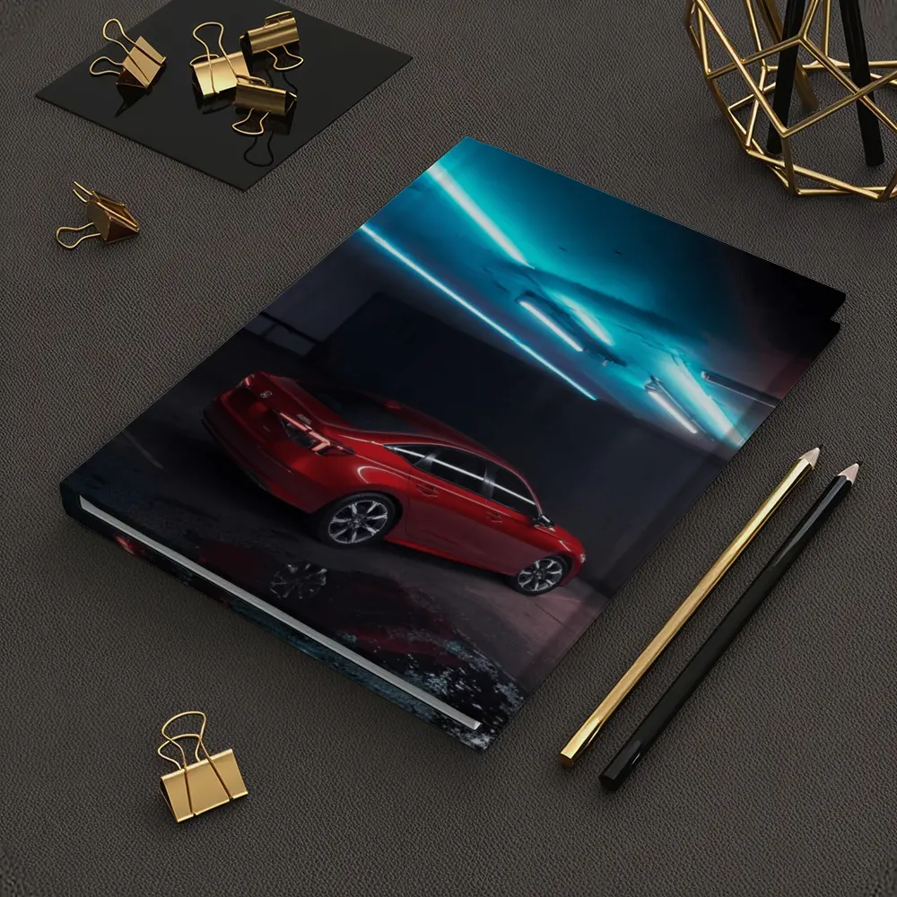 Honda Civic Red Neon Parking Garage Night – Notebooks