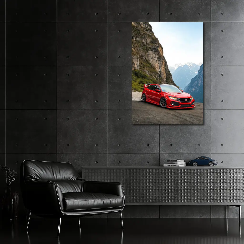 Honda Civic Type R Red Mountain Road – Wall Art