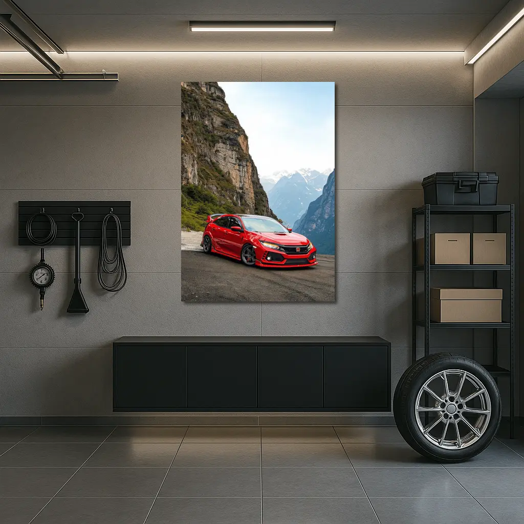 Honda Civic Type R Red Mountain Road – Wall Art