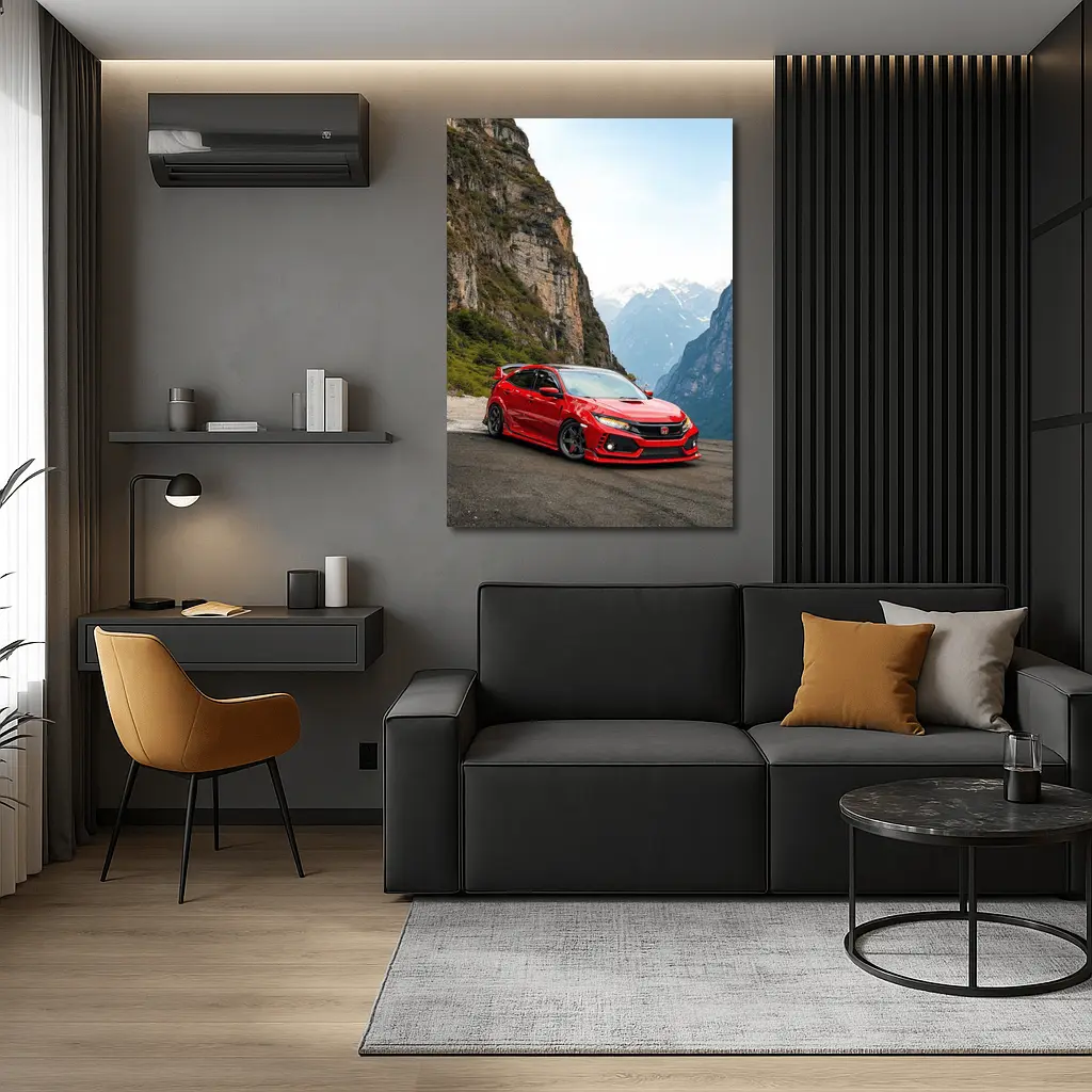 Honda Civic Type R Red Mountain Road – Wall Art
