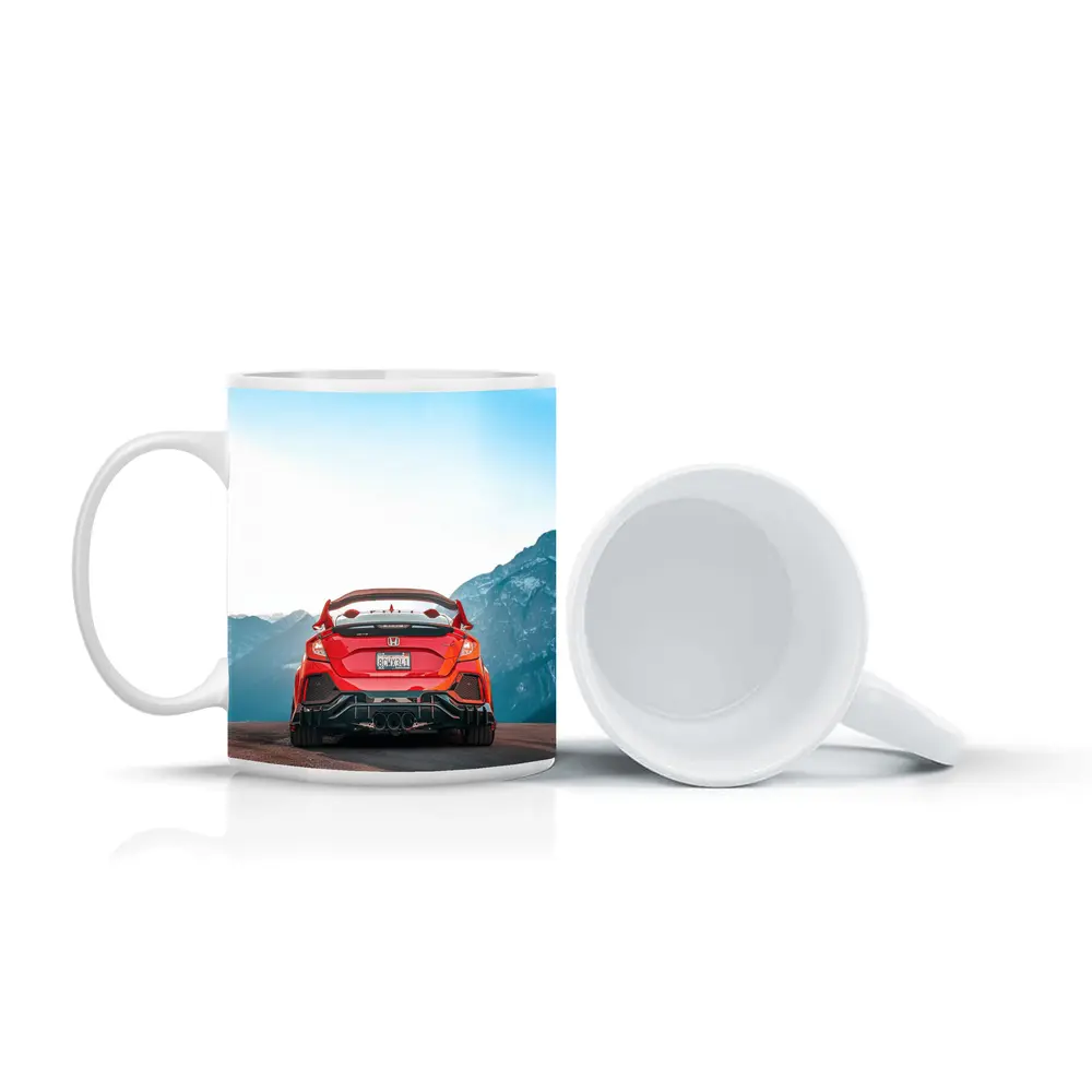 Red Honda Civic Type R Mountain Backdrop – Mugs