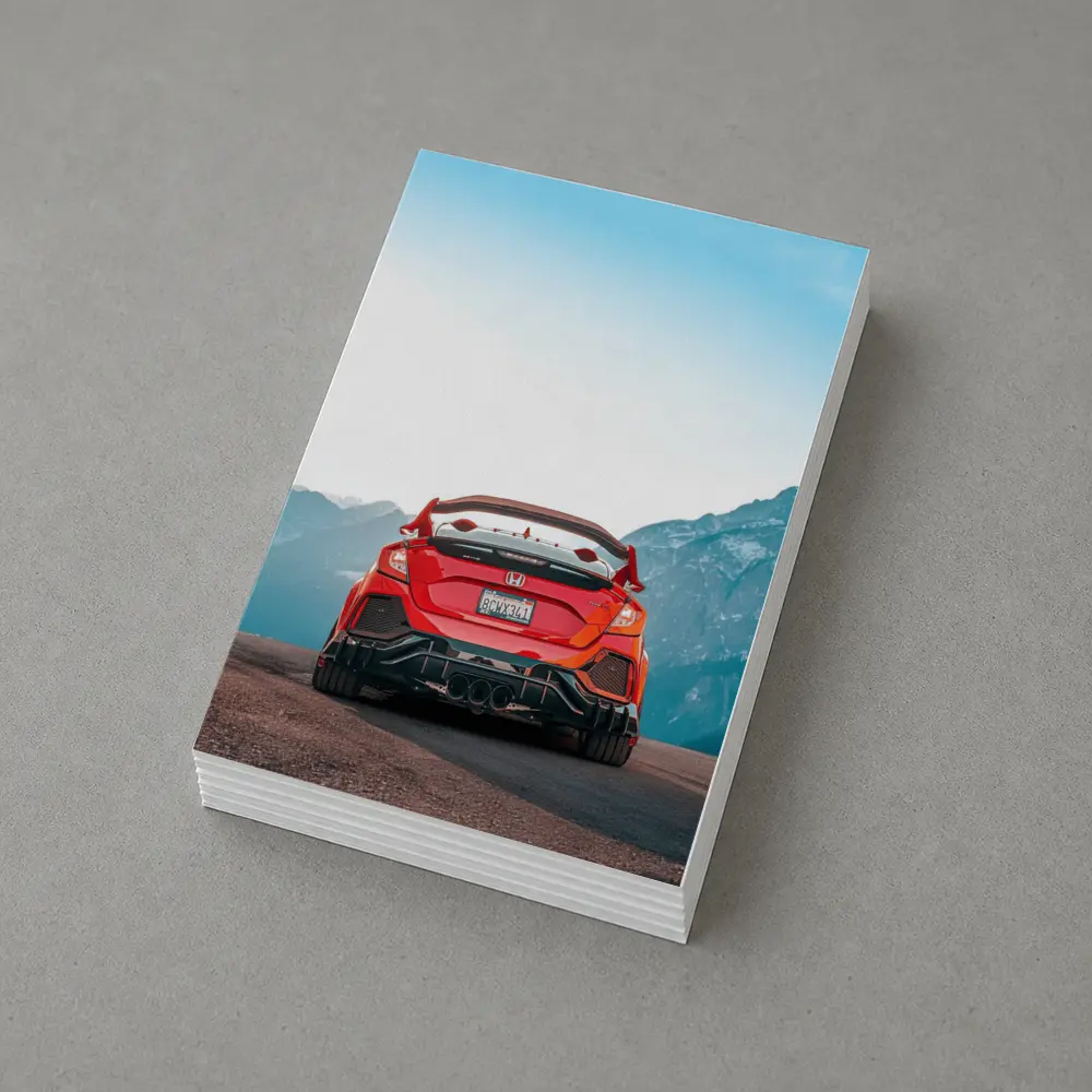 Red Honda Civic Type R Mountain Backdrop – Postcards