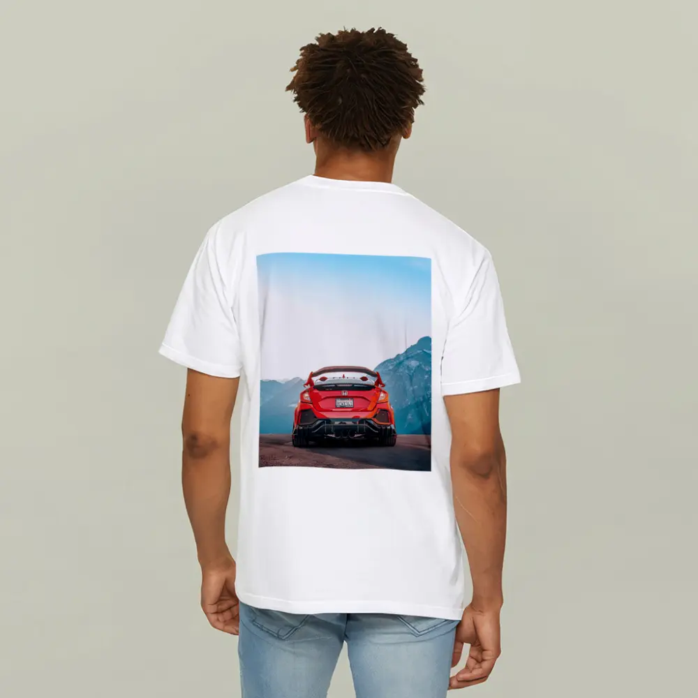 Red Honda Civic Type R Mountain Backdrop – T-Shirts