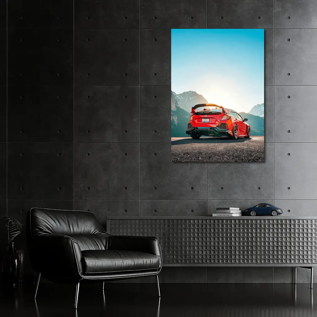 Honda Civic Type R Red Mountain Road – Wall Art