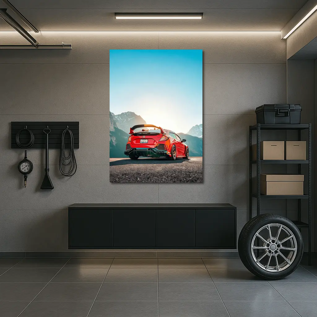 Honda Civic Type R Red Mountain Road – Wall Art