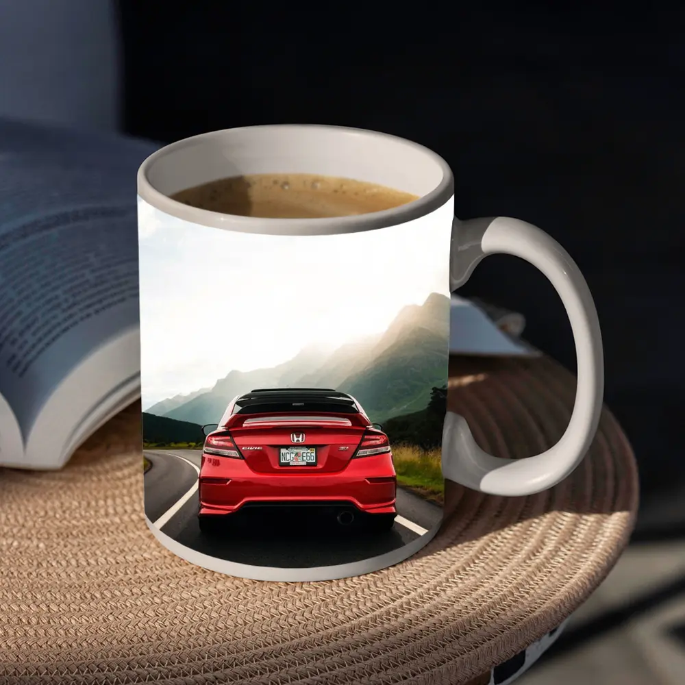 Red Honda Civic Si Mountain Road Drive – Mugs