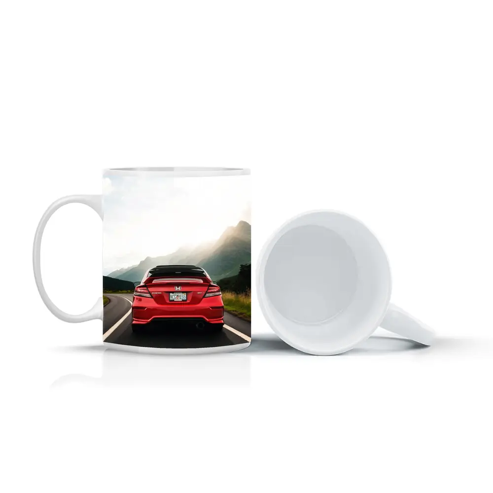 Red Honda Civic Si Mountain Road Drive – Mugs