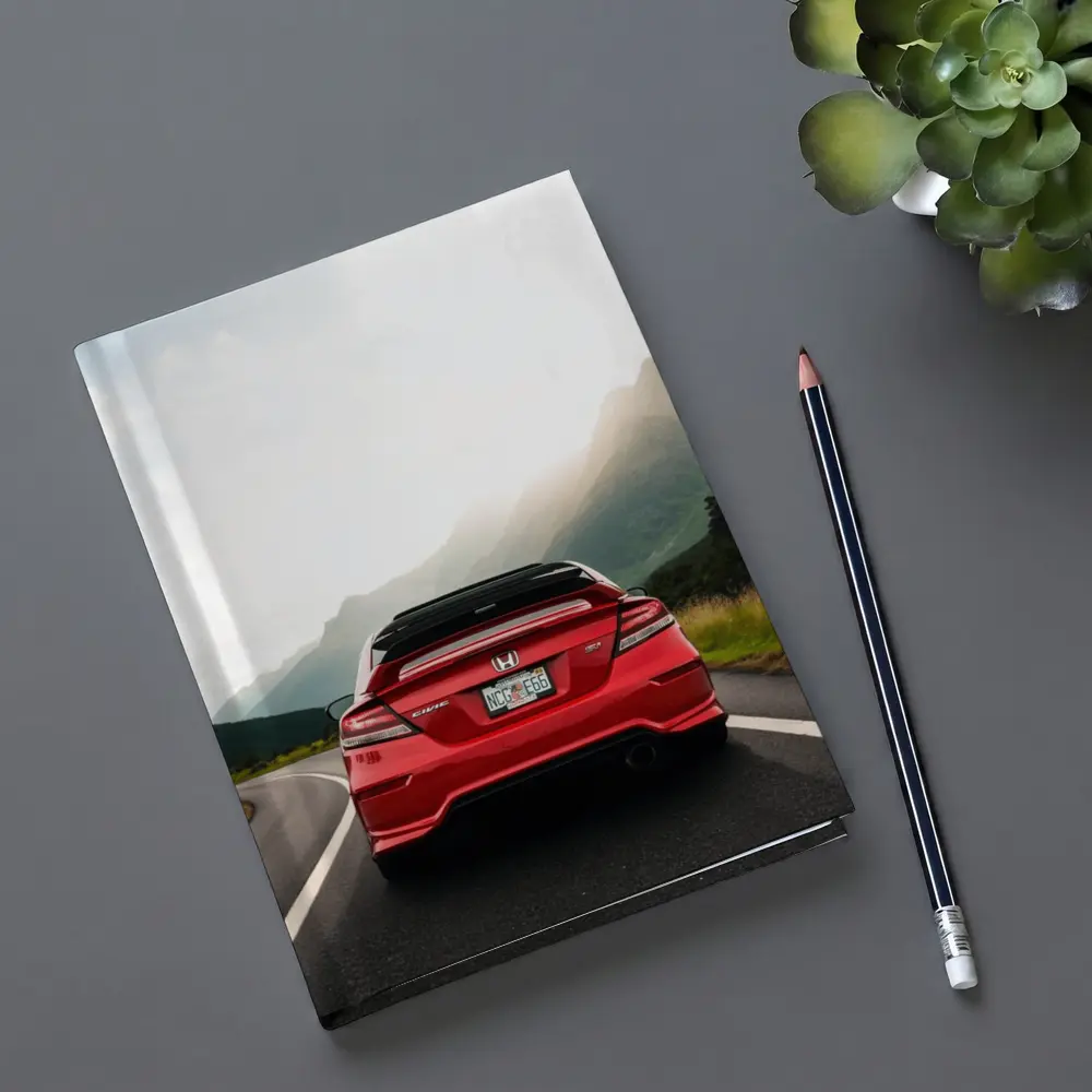 Red Honda Civic Si Mountain Road Drive – Notebooks