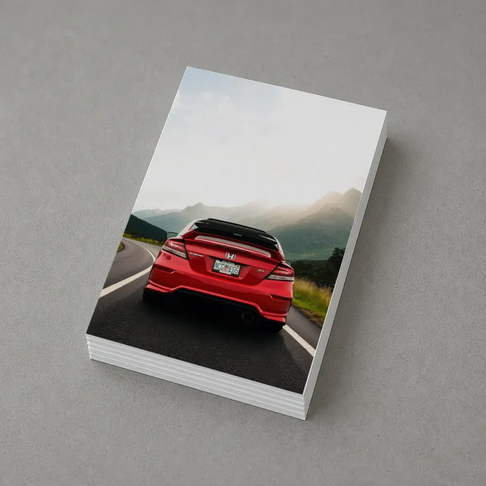 Red Honda Civic Si Mountain Road Drive – Postcards