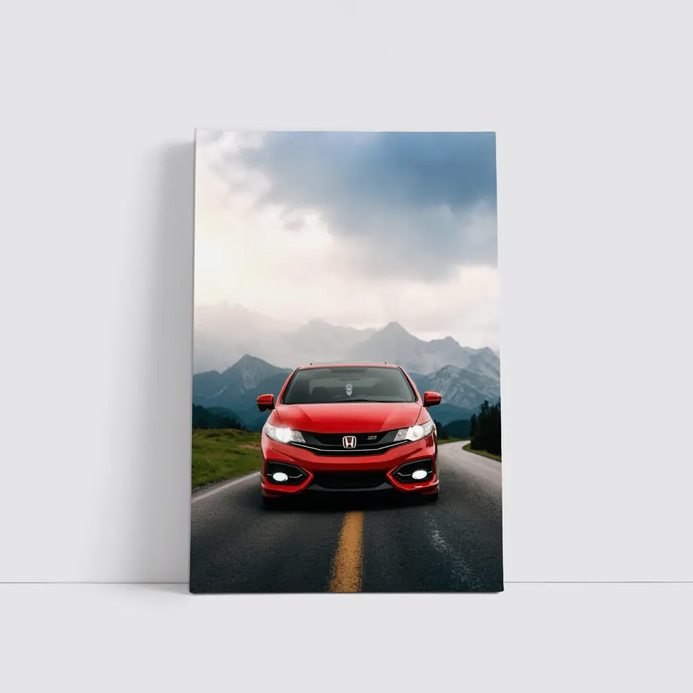 Red Honda Civic Si Mountain Road Drive – Wall Art