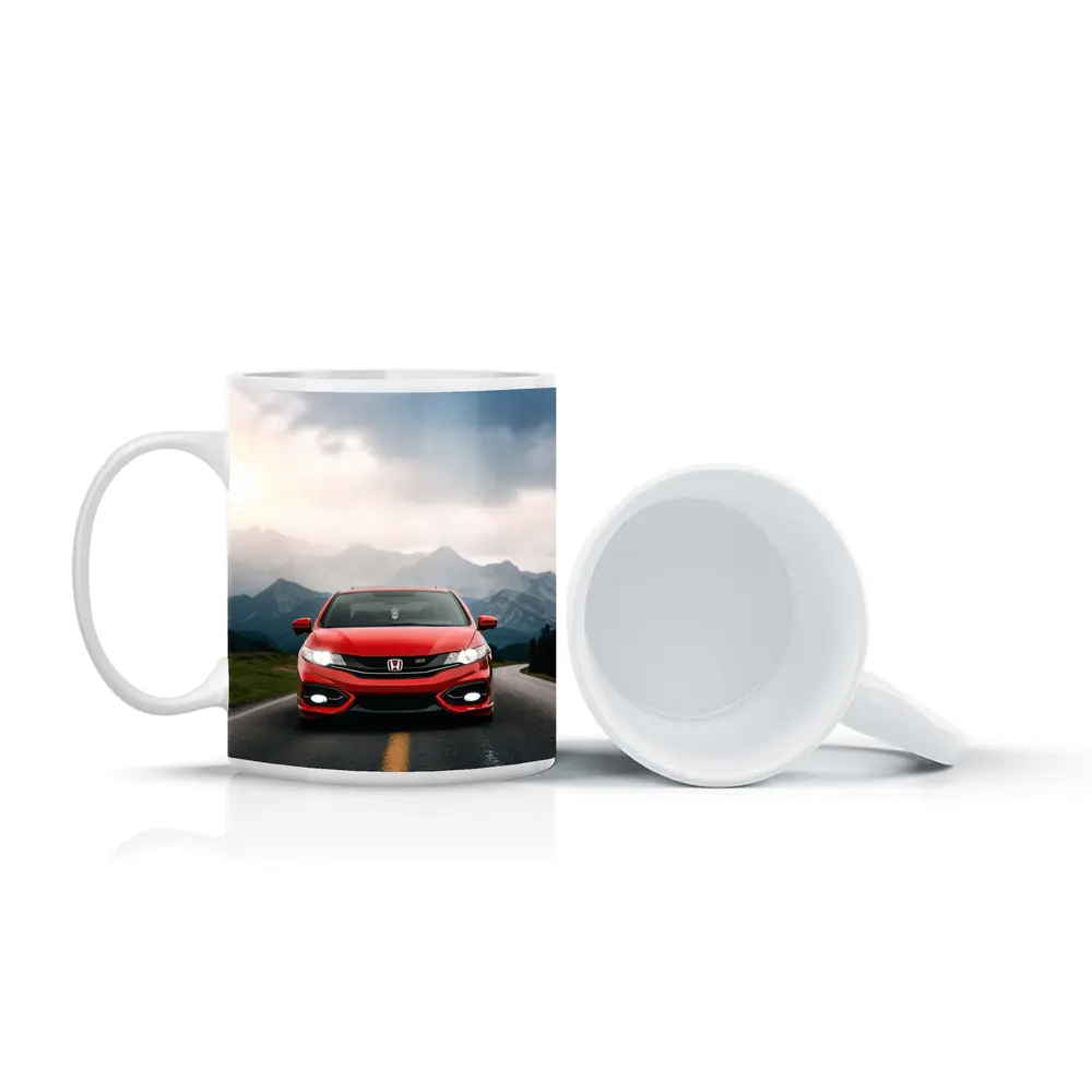 Red Honda Civic Si Mountain Road Drive – Mugs