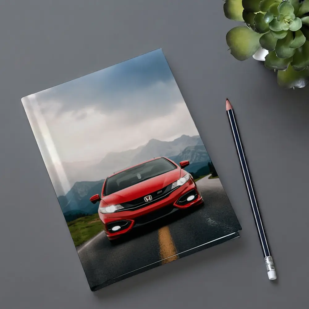 Red Honda Civic Si Mountain Road Drive – Notebooks