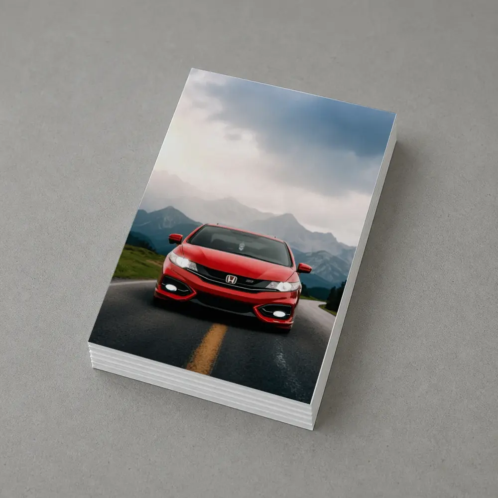 Red Honda Civic Si Mountain Road Drive – Postcards