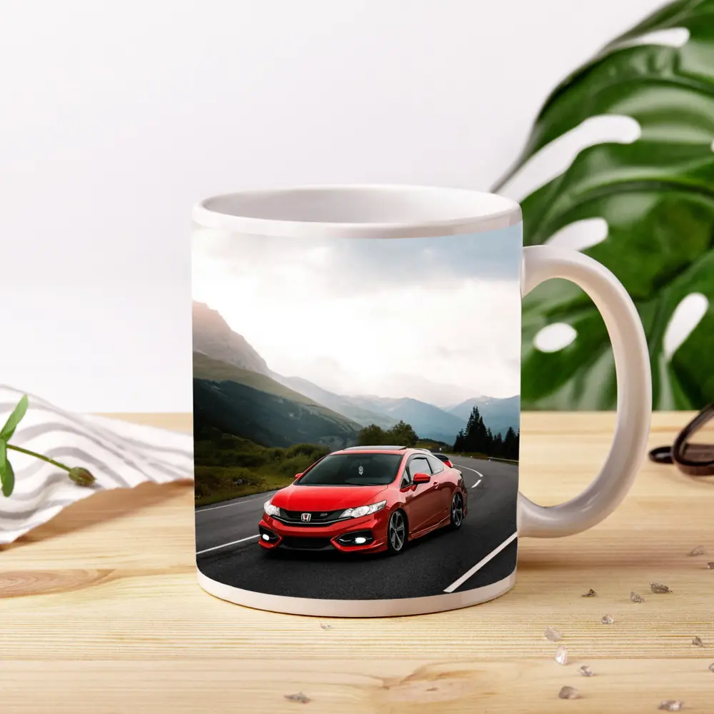 Red Honda Civic Si Mountain Road Drive – Mugs