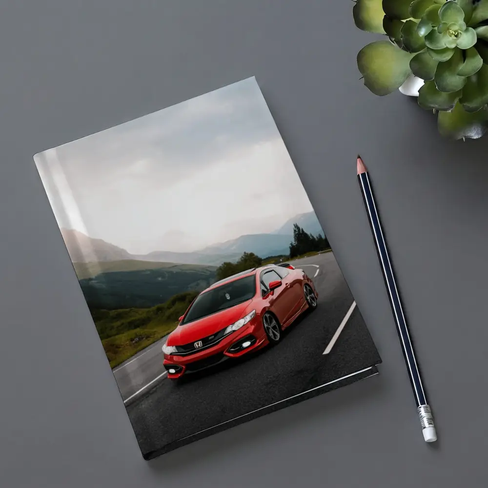 Red Honda Civic Si Mountain Road Drive – Notebooks