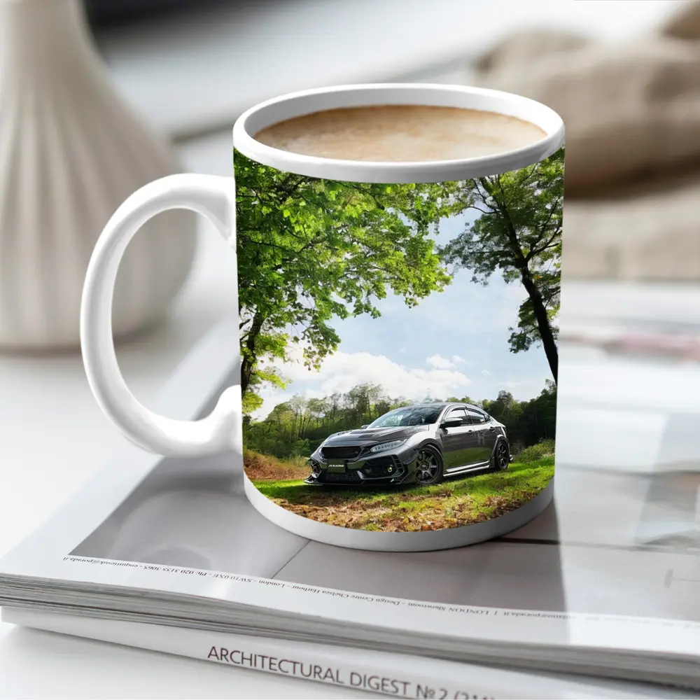 Honda Civic Dark Gray Forest Park Setting – Mugs