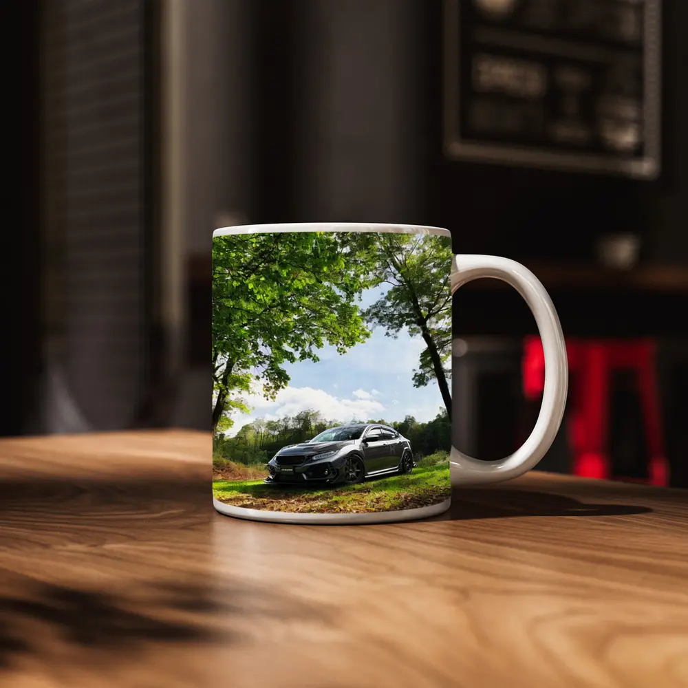 Honda Civic Dark Gray Forest Park Setting – Mugs