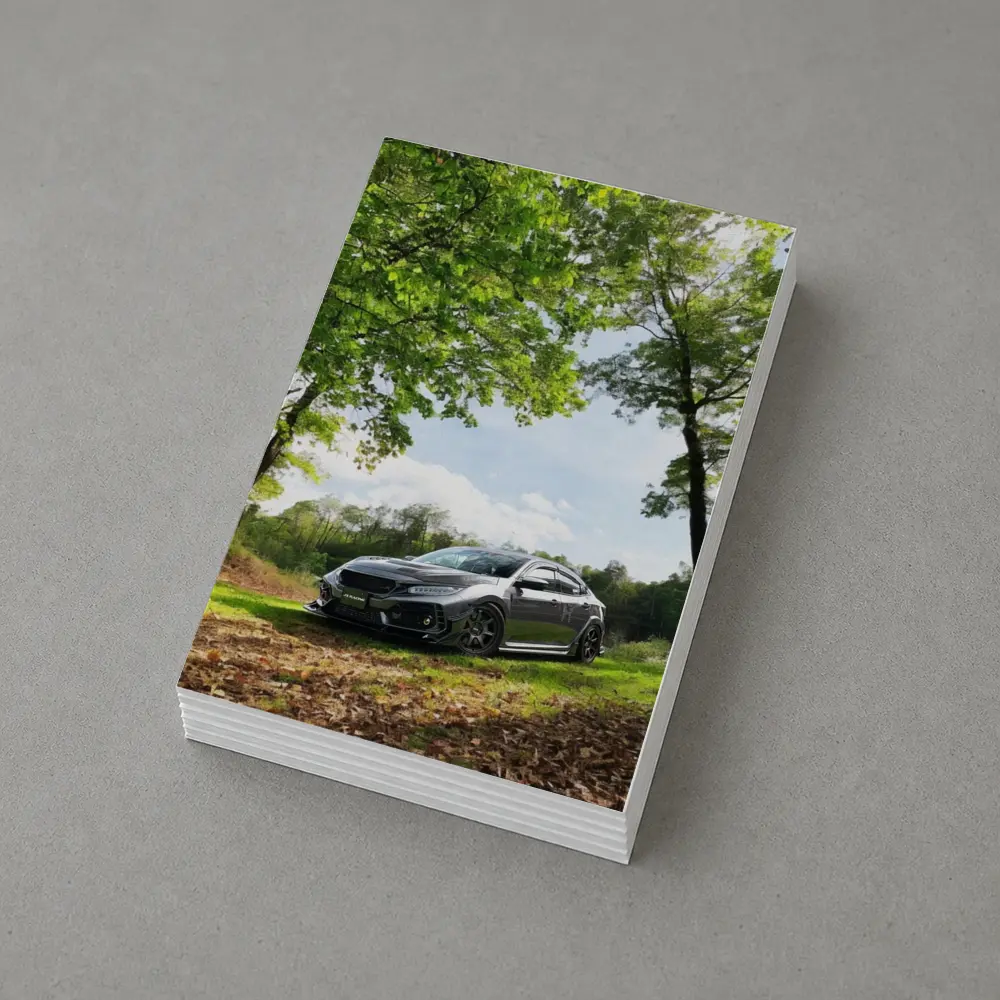 Honda Civic Dark Gray Forest Park Setting – Postcards