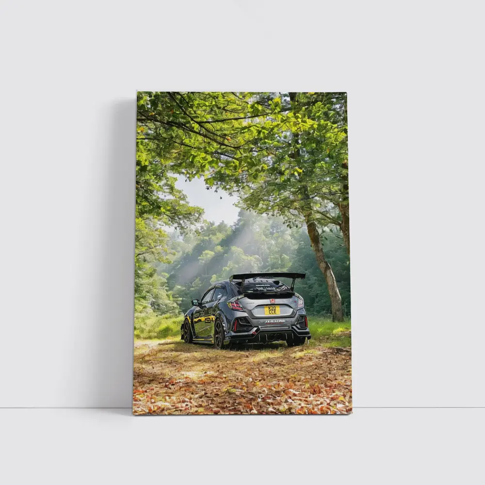 Honda Civic Type R Forest Road Scene – Wall Art
