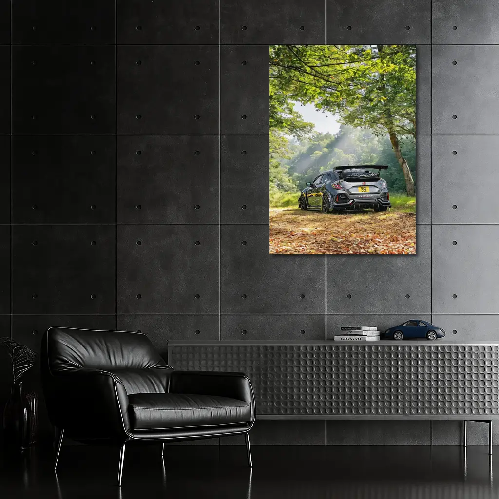 Honda Civic Type R Forest Road Scene – Wall Art