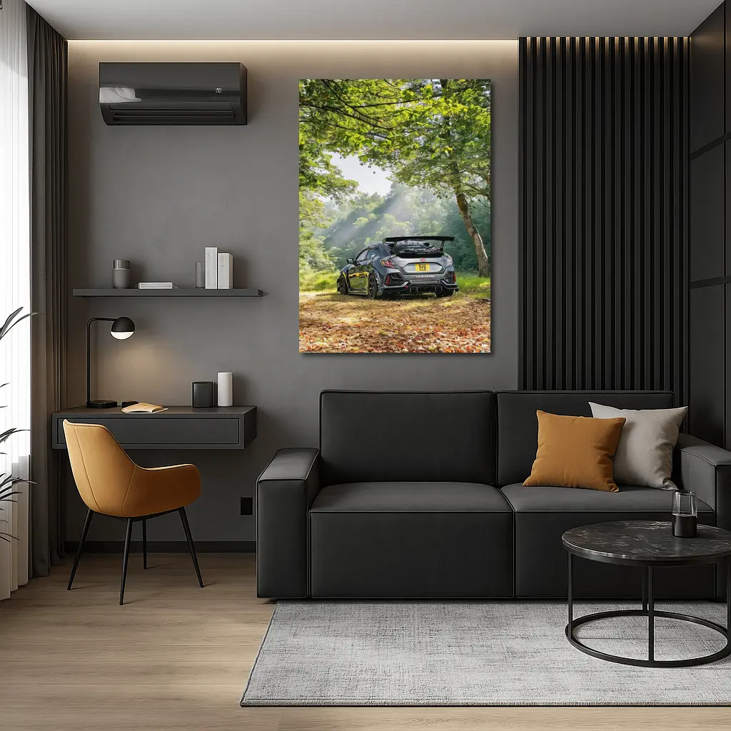 Honda Civic Type R Forest Road Scene – Wall Art