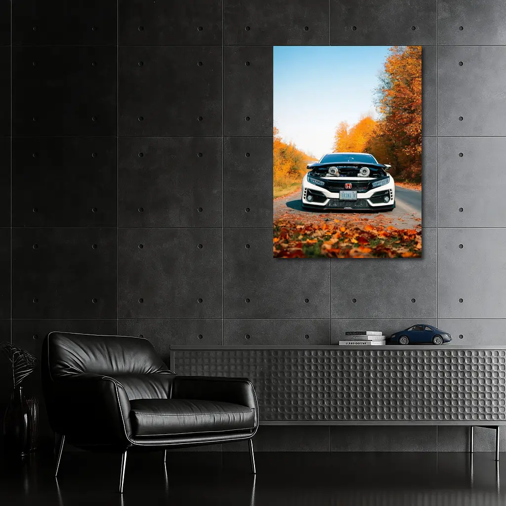 Honda Civic Type R Twin Turbo Autumn Road – Wall Art