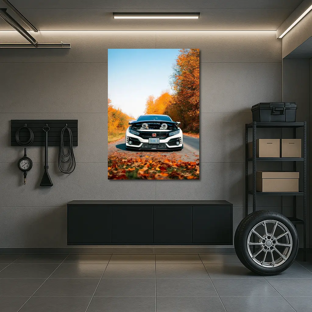 Honda Civic Type R Twin Turbo Autumn Road – Wall Art