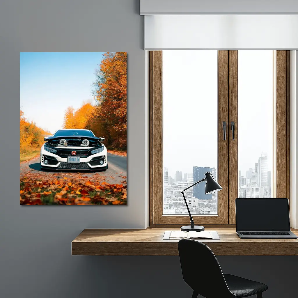 Honda Civic Type R Twin Turbo Autumn Road – Wall Art