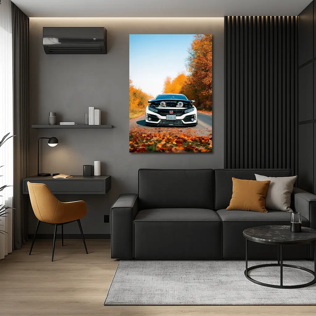 Honda Civic Type R Twin Turbo Autumn Road – Wall Art