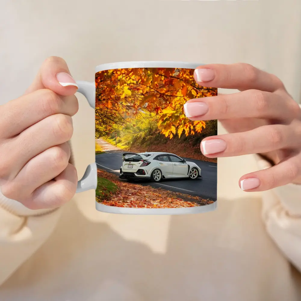 Honda Civic Type R White Autumn Road – Mugs
