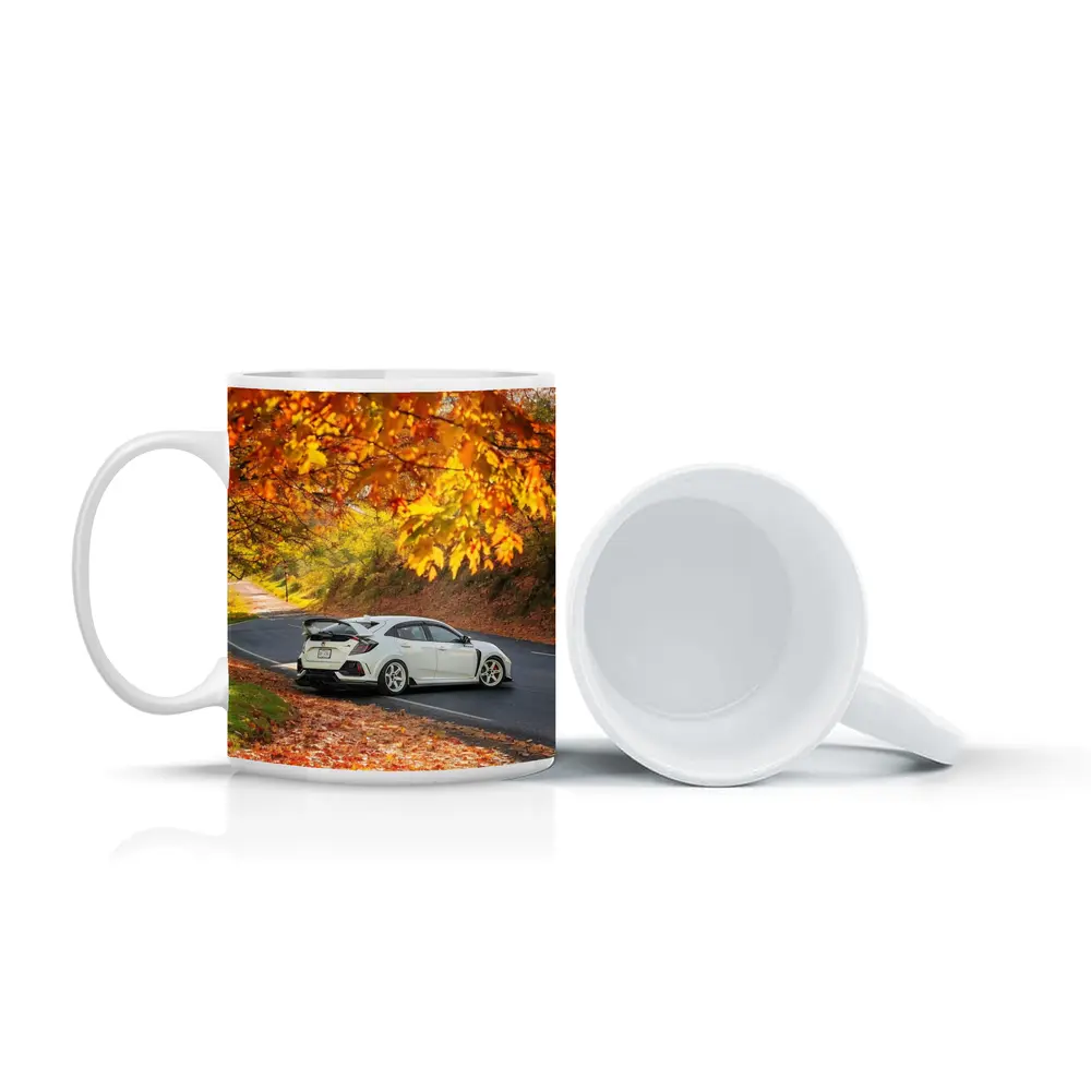 Honda Civic Type R White Autumn Road – Mugs