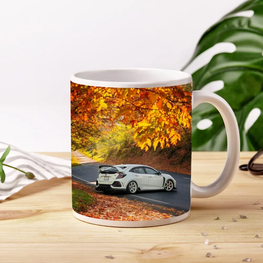 Honda Civic Type R White Autumn Road – Mugs