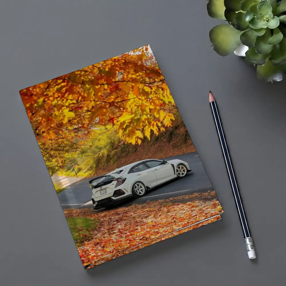 Honda Civic Type R White Autumn Road – Notebooks