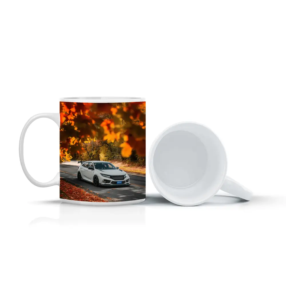 Honda Civic Type R White Autumn Road – Mugs