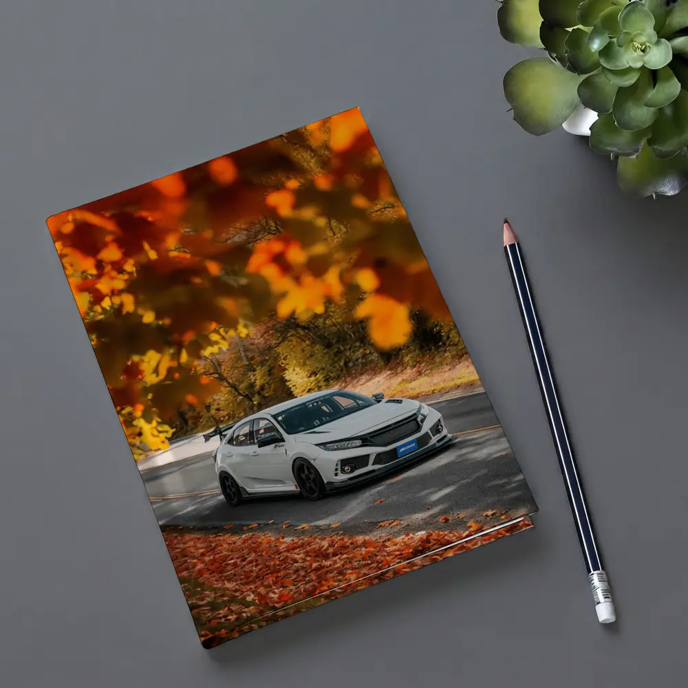 Honda Civic Type R White Autumn Road – Notebooks