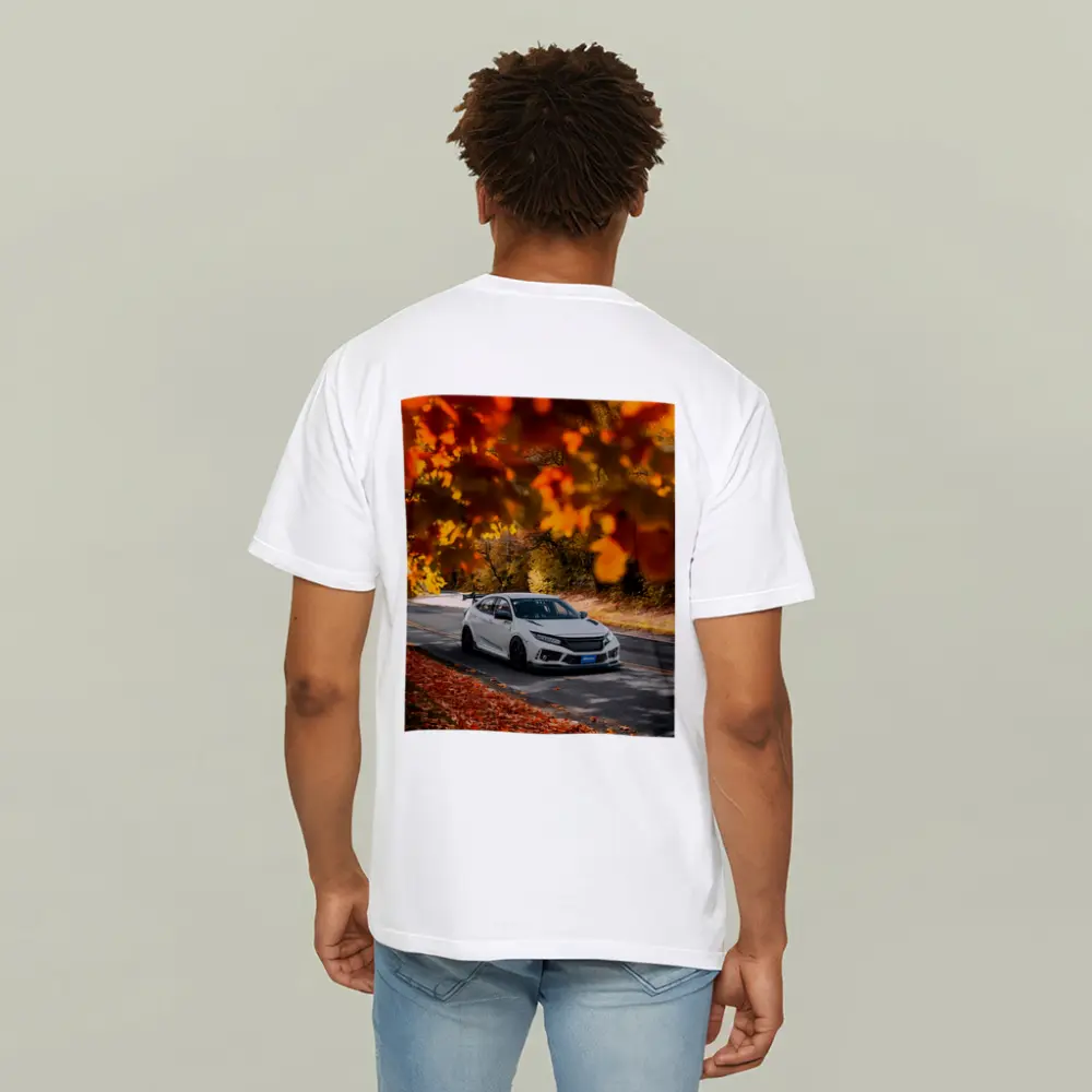 Honda Civic Type R White Autumn Road – T-Shirts