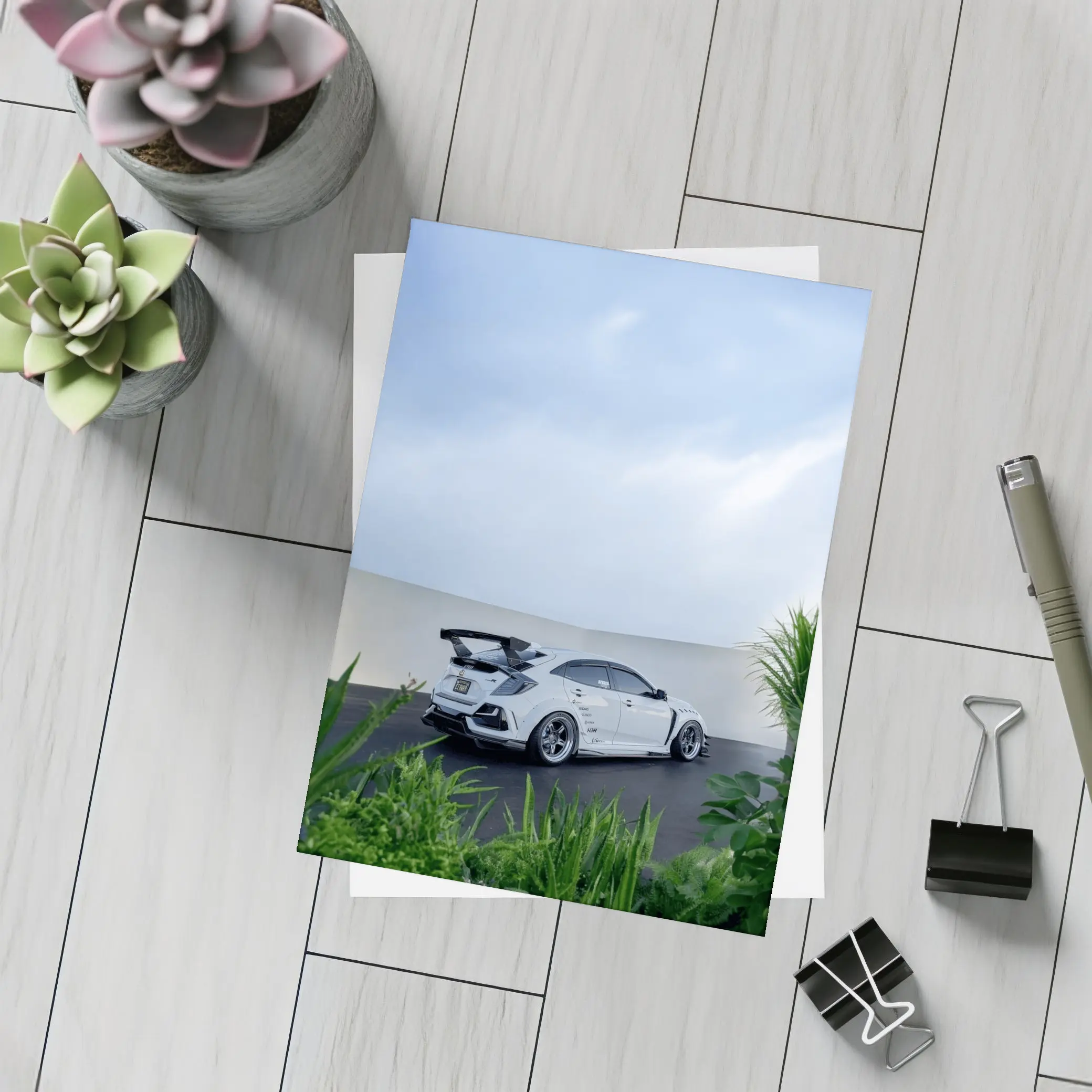 Honda Civic Type R White Stance Build – Postcards