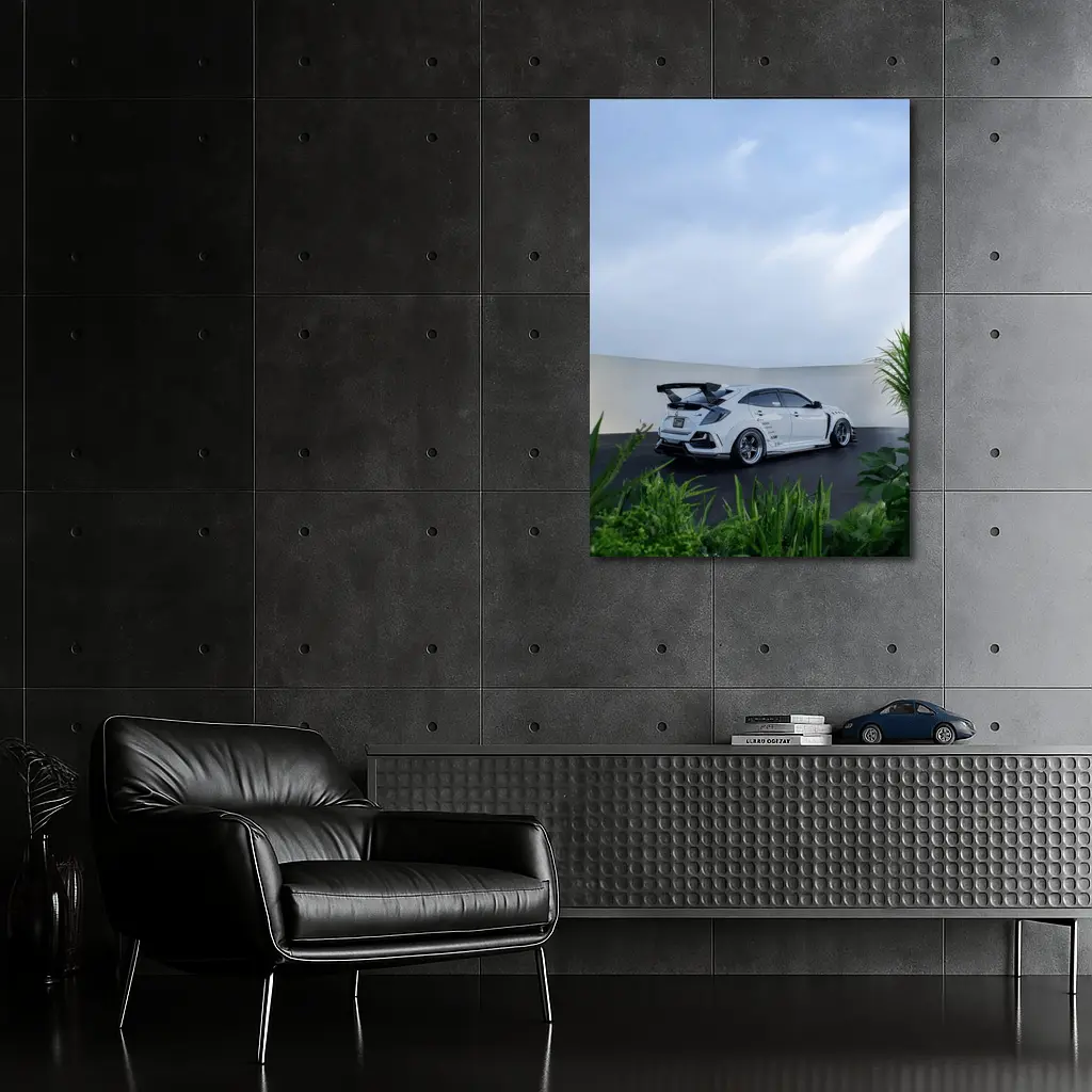 Honda Civic Type R White Stance Build – Wall Art