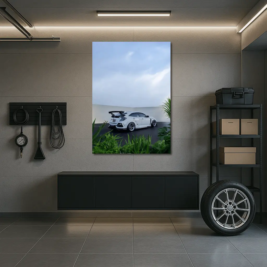 Honda Civic Type R White Stance Build – Wall Art