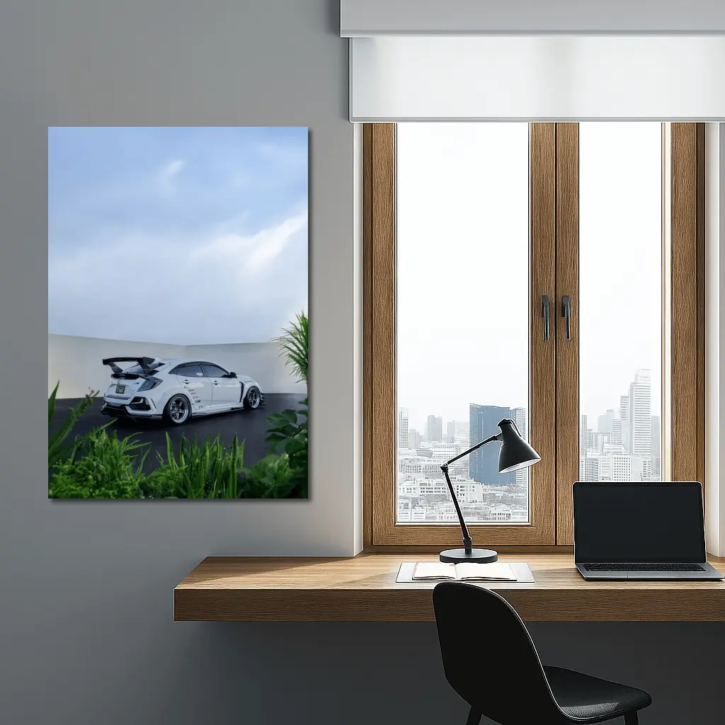 Honda Civic Type R White Stance Build – Wall Art