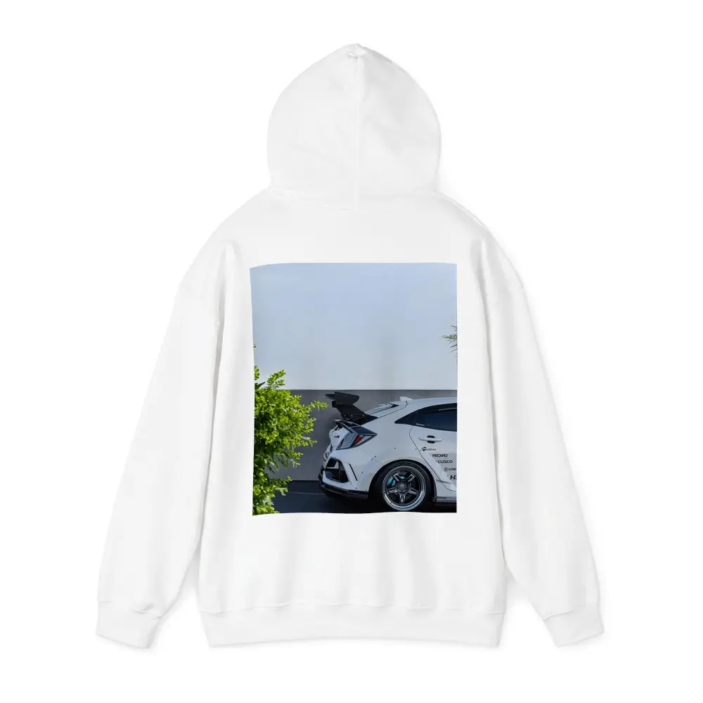 White Honda Civic Type R Rear View – Hoodies