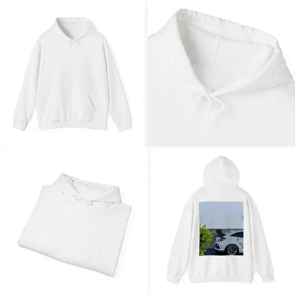 White Honda Civic Type R Rear View – Hoodies