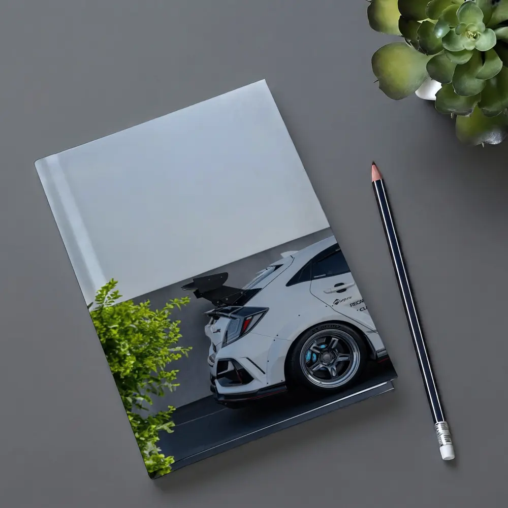 White Honda Civic Type R Rear View – Notebooks